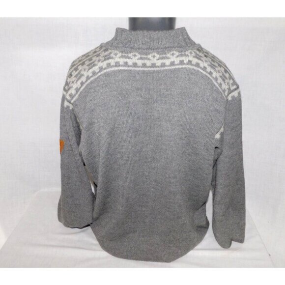 Dale of Norway XXL Gray Wool Fair Isle V neck Ski Sweater 2015 Norwegian Team - Picture 14 of 16